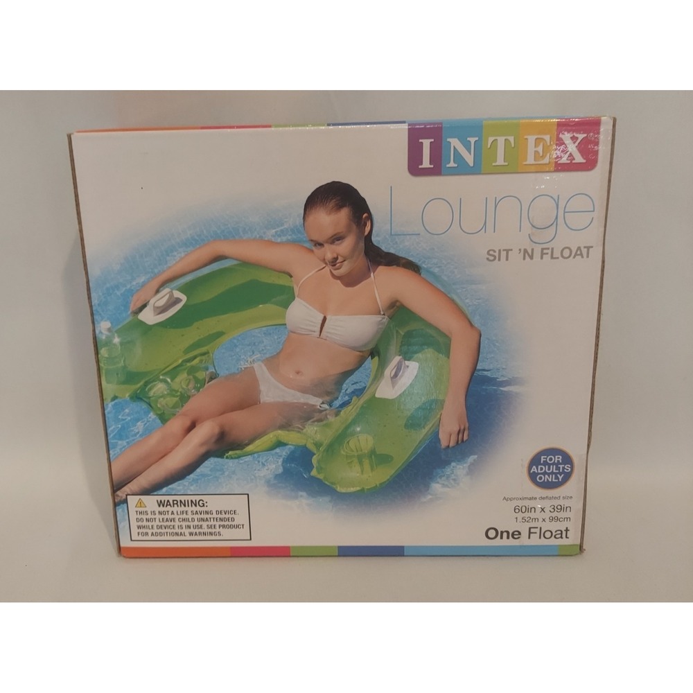 Intex Sit N Float Green Inflatable Lounge Chair Pool Lake Beach